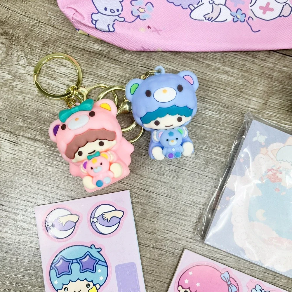 Sanrio Little Twin Stars Stationery Set Pencil Case Notebook Keychains Stickers